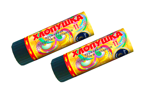  Пружинная хлопушка 11см с конфетти и серпантином  в Алуште